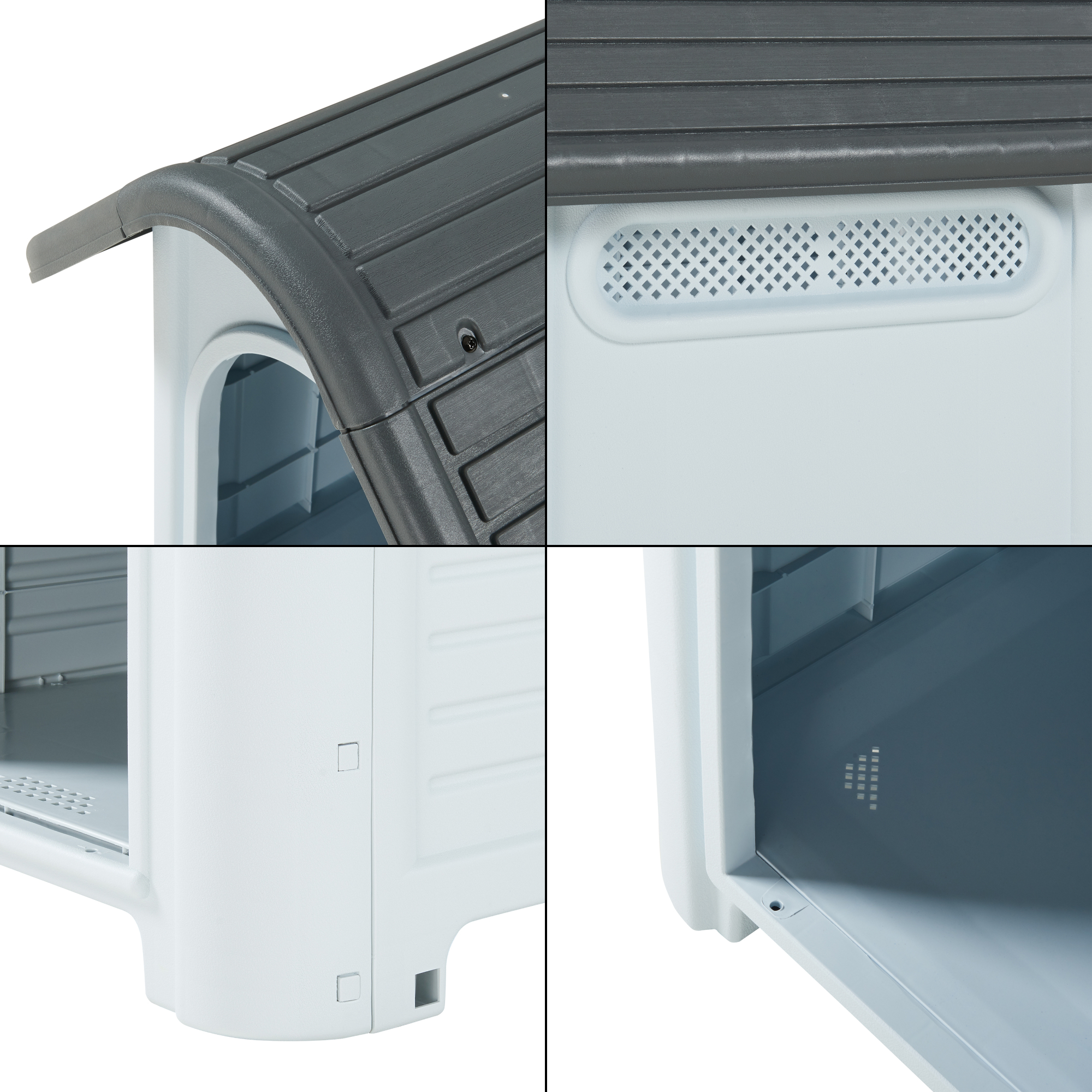 Cușcă pentru câini Bello din plastic, alb/gri, 75x59x66 cm