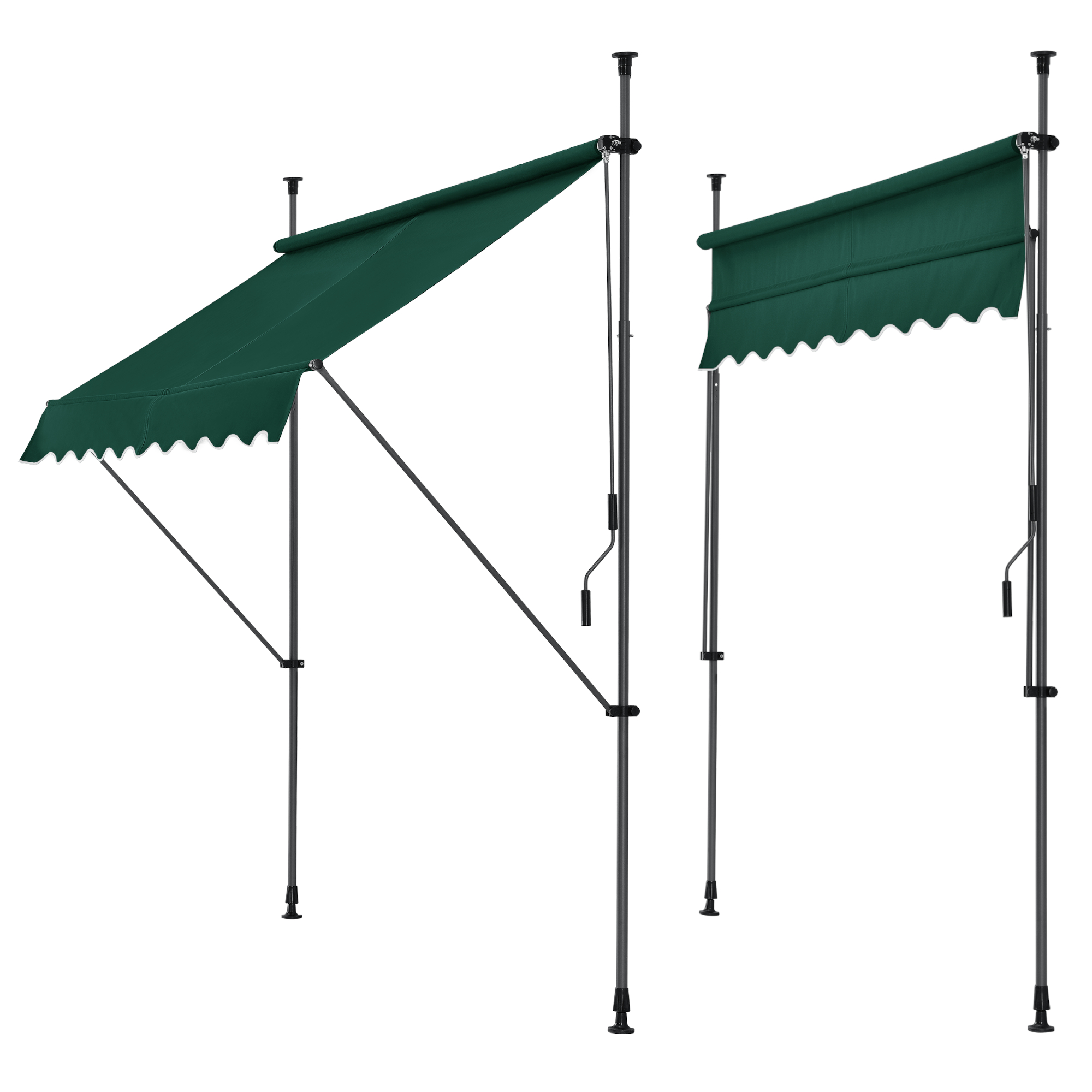 Marchiză cu prindere Stem 150x120 cm, verde închis, 220-309 cm
