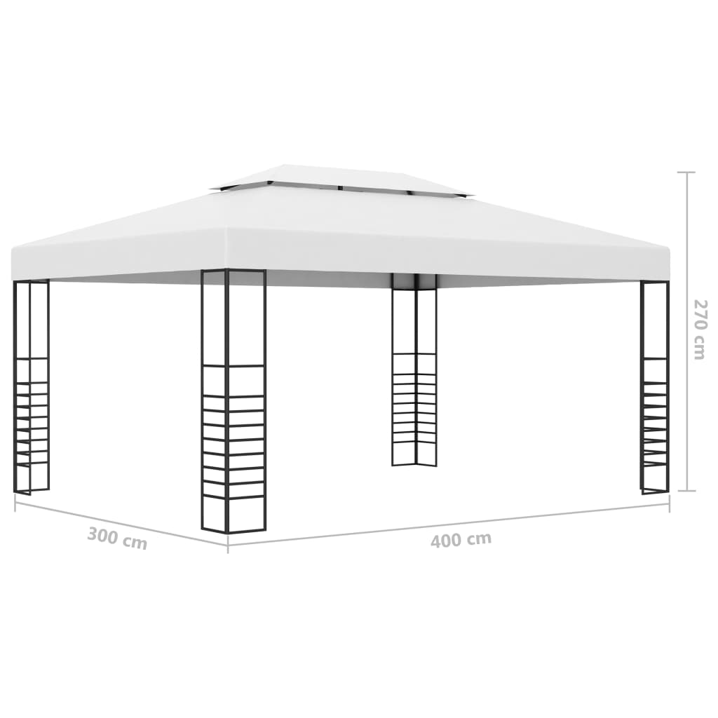 Pavilion cu șir de lumini LED, alb, 4x3x2,7 m GartenMobel Dekor