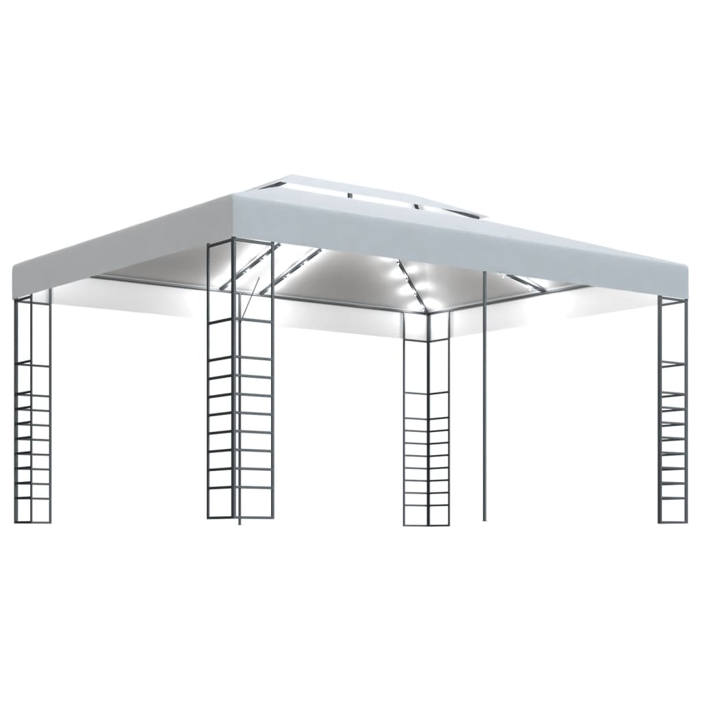 Pavilion cu șir de lumini LED, alb, 4x3x2,7 m GartenMobel Dekor