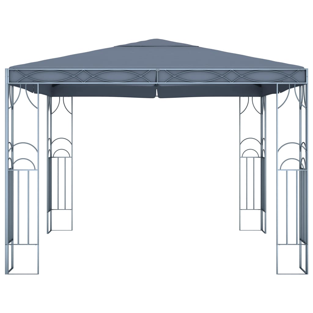 Pavilion cu șir de lumini LED, antracit, 300x300cm GartenMobel Dekor