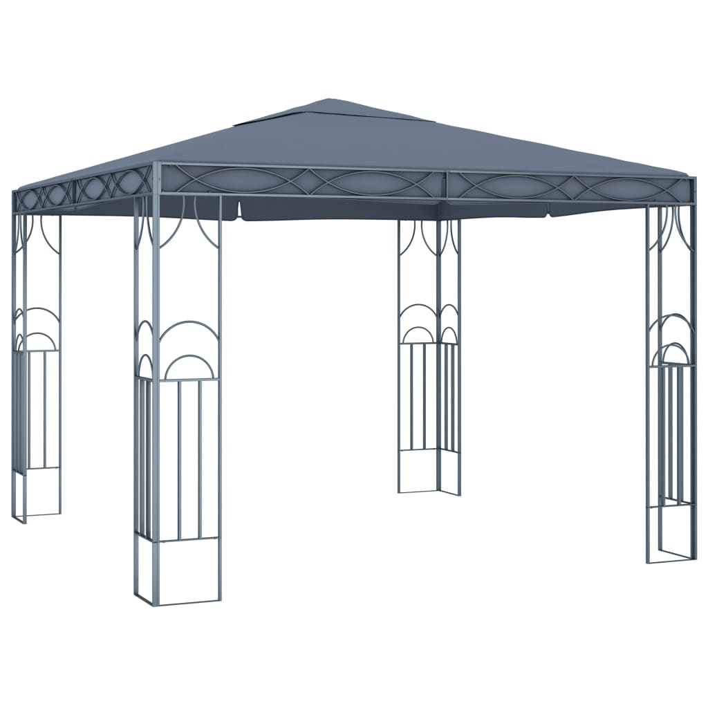 Pavilion cu șir de lumini LED, antracit, 300x300cm GartenMobel Dekor