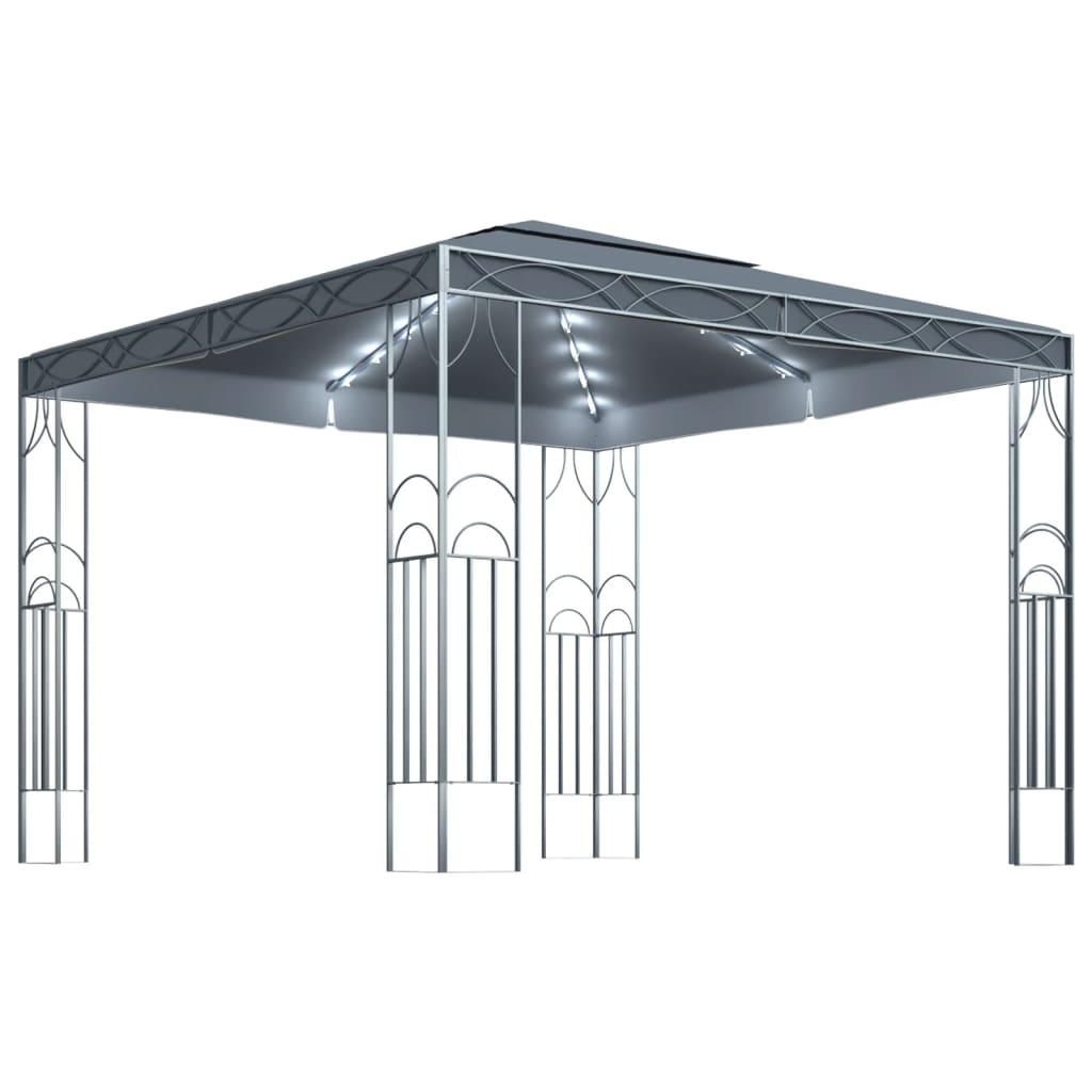 Pavilion cu șir de lumini LED, antracit, 300x300cm GartenMobel Dekor