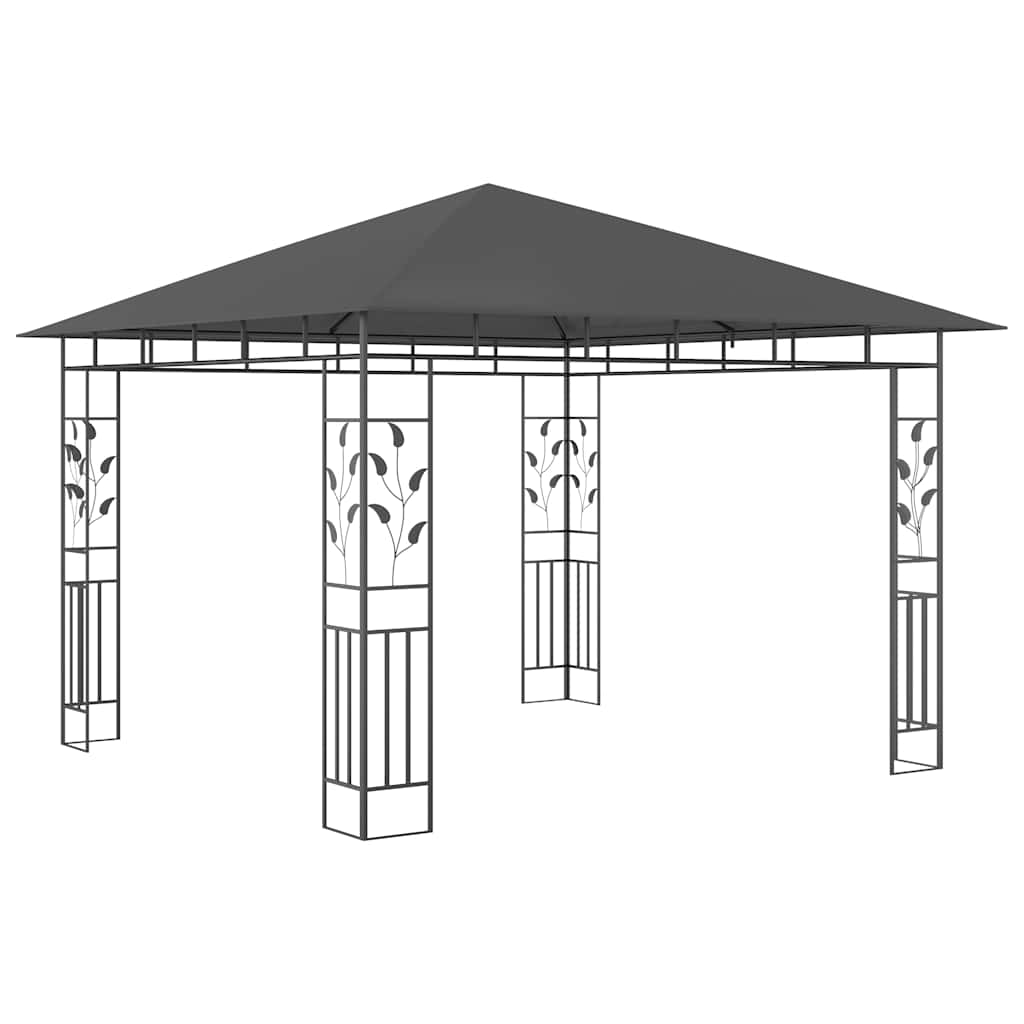 Pavilion cu plasă anti-țânțari&lumini LED, antracit, 3x3x2,73 m GartenMobel Dekor