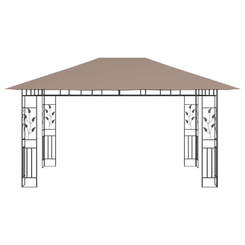Pavilion cu plasă anti-țânțari&lumini LED,gri taupe, 4x3x2,73 m GartenMobel Dekor