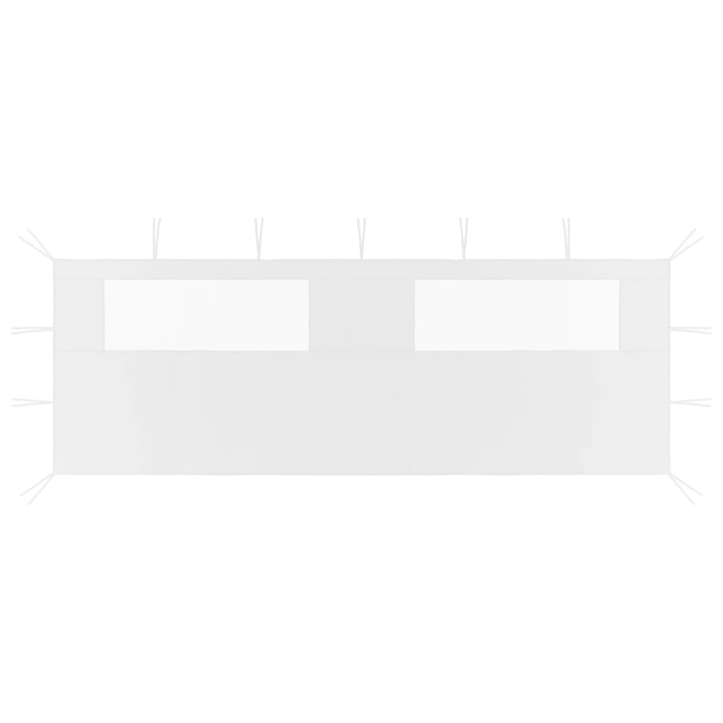 Perete lateral foișor cu ferestre, 6x2 m, alb GartenMobel Dekor