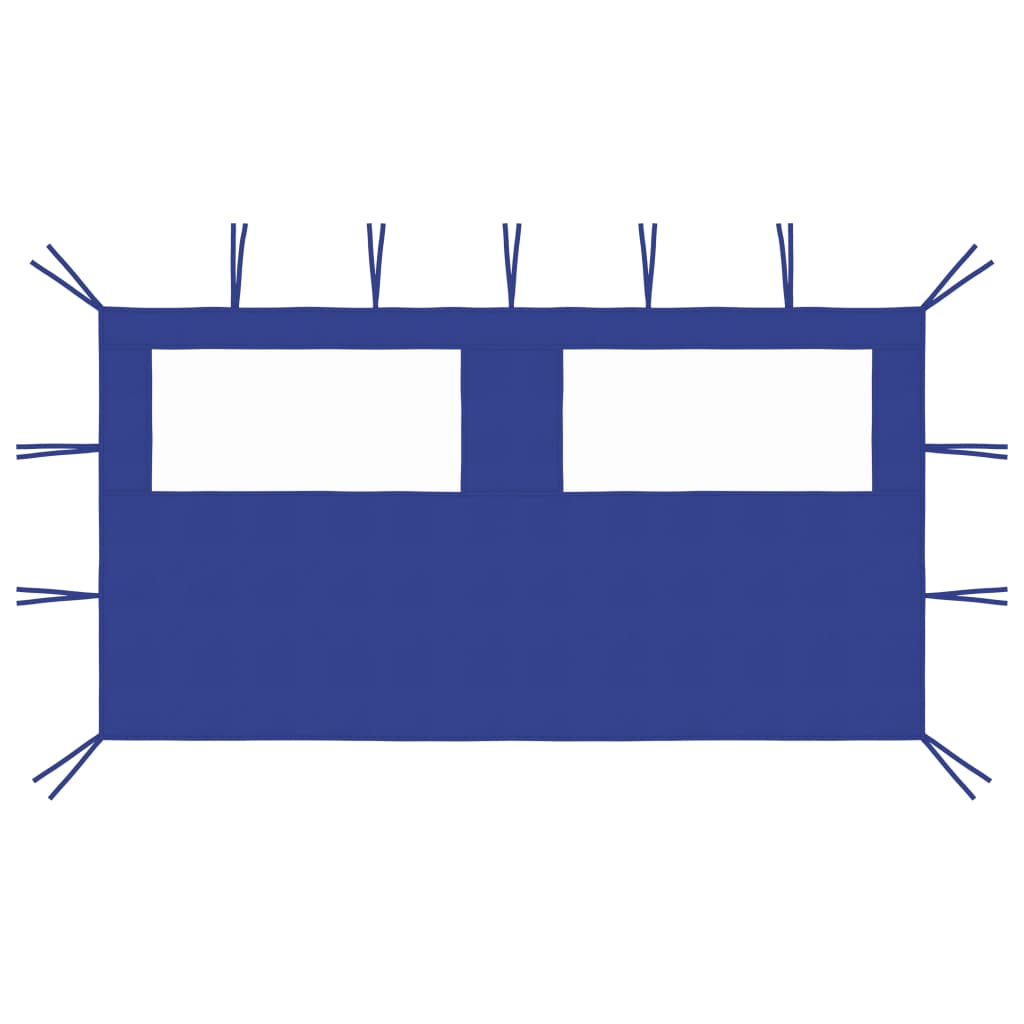 Perete lateral foișor cu ferestre, albastru, 4x2 m GartenMobel Dekor