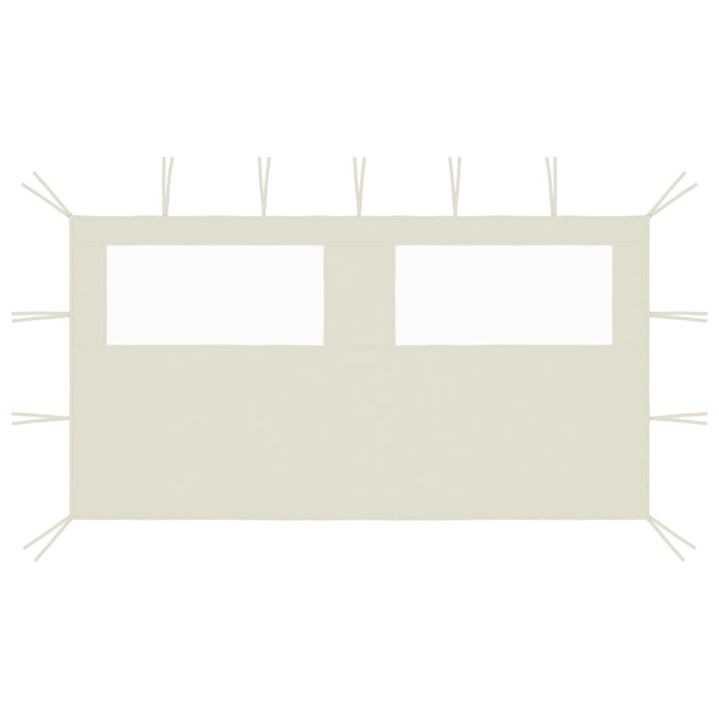 Perete lateral foișor cu ferestre, crem, 4x2 m GartenMobel Dekor