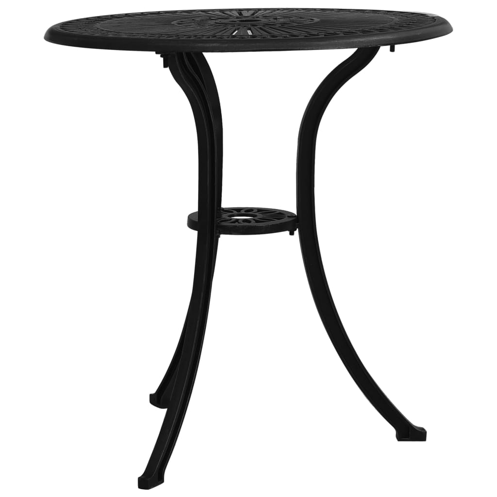 Set mobilier bistro, 3 piese, negru, aluminiu turnat GartenMobel Dekor