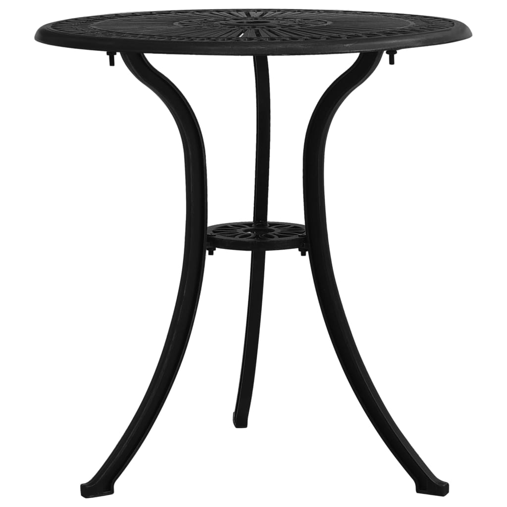 Set mobilier bistro, 3 piese, negru, aluminiu turnat GartenMobel Dekor
