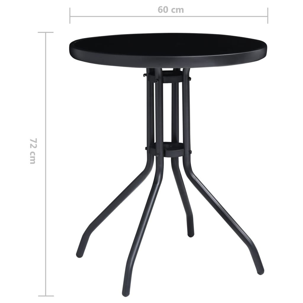 Set mobilier bistro, 3 piese, negru și antracit GartenMobel Dekor