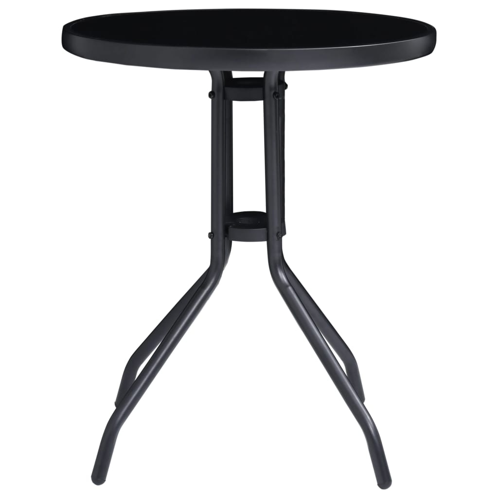 Set mobilier bistro, 3 piese, negru și antracit GartenMobel Dekor