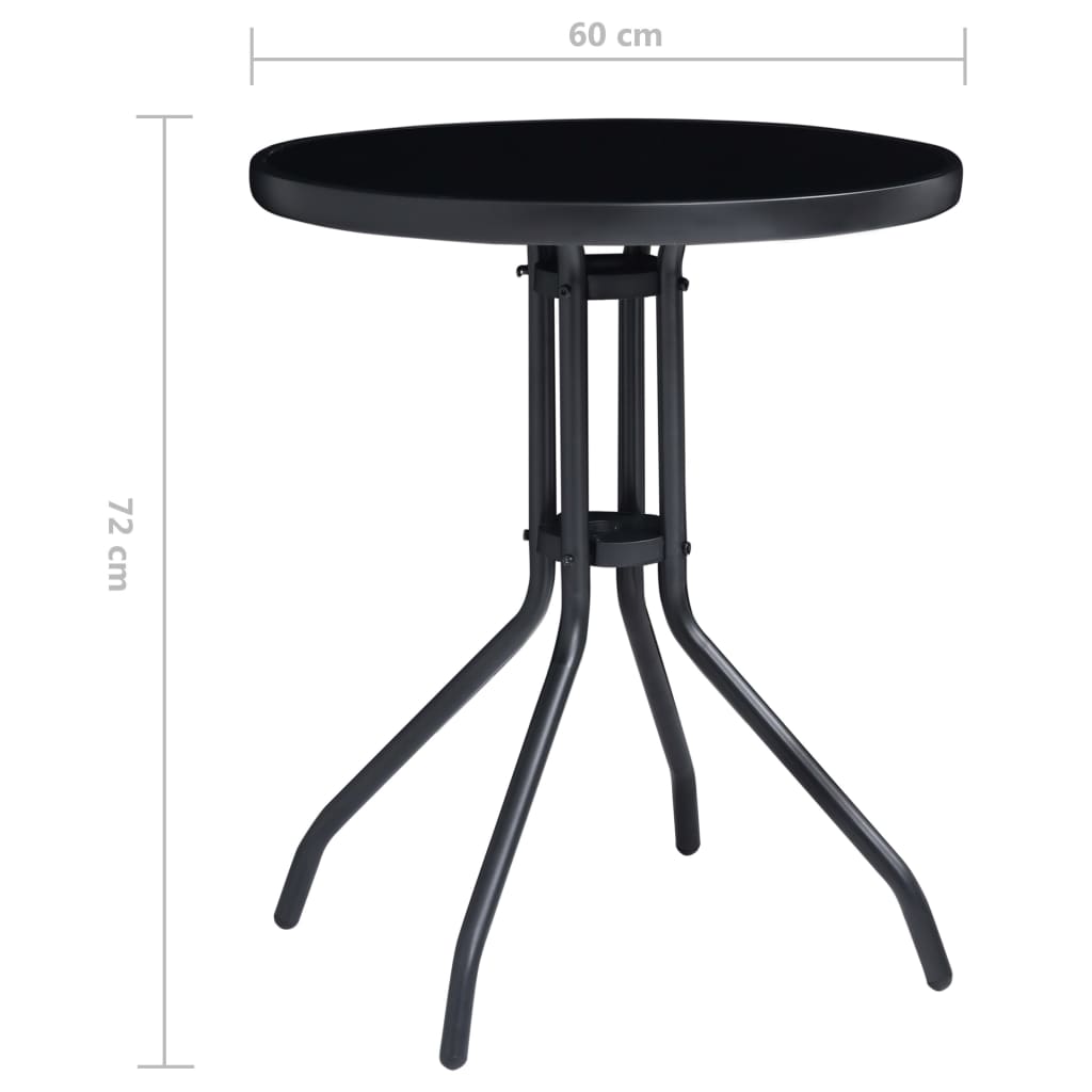 Set mobilier bistro, 3 piese, negru și antracit GartenMobel Dekor