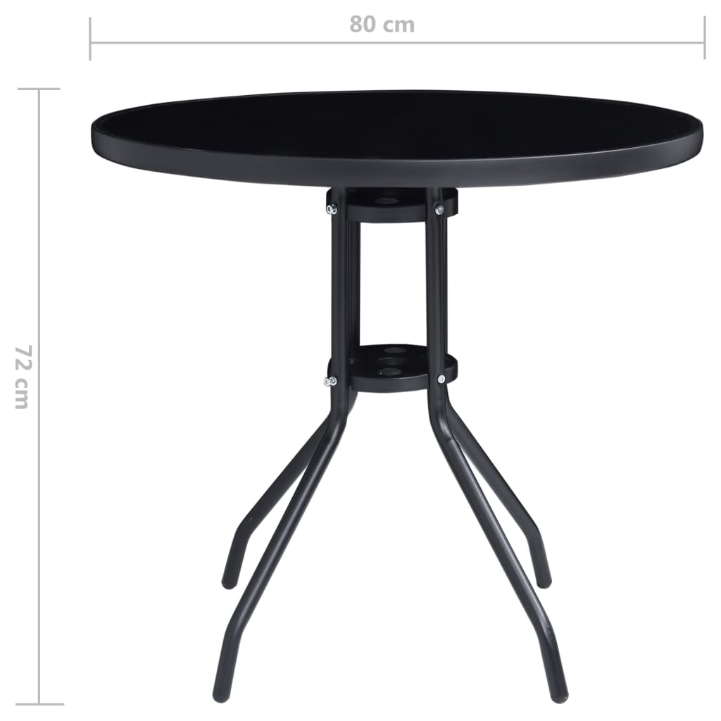 Set mobilier bistro, 5 piese, negru și antracit GartenMobel Dekor