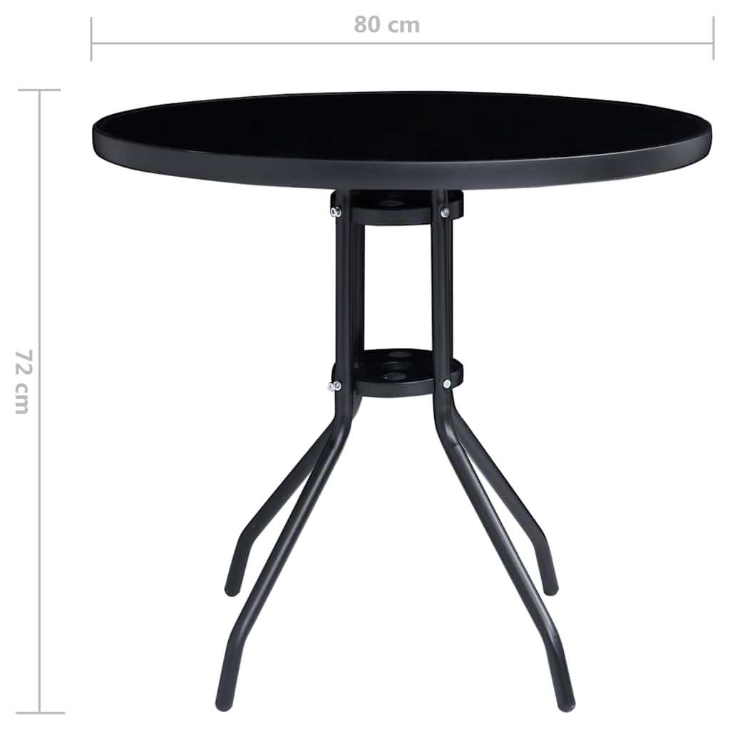 Set mobilier bistro, 5 piese, negru și antracit GartenMobel Dekor
