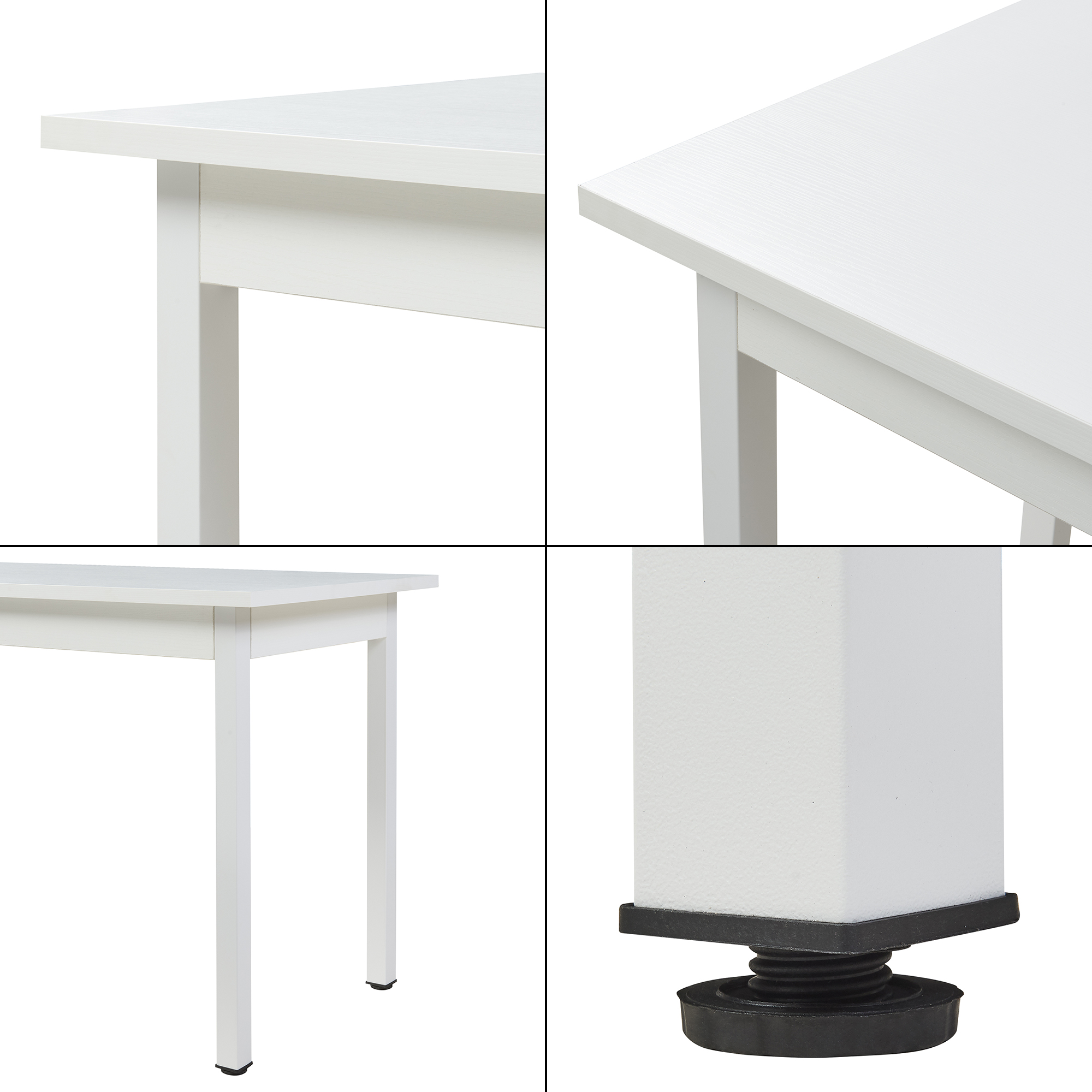 Masă de dining Den Haag albă 120x60 cm, pentru 4 persoane