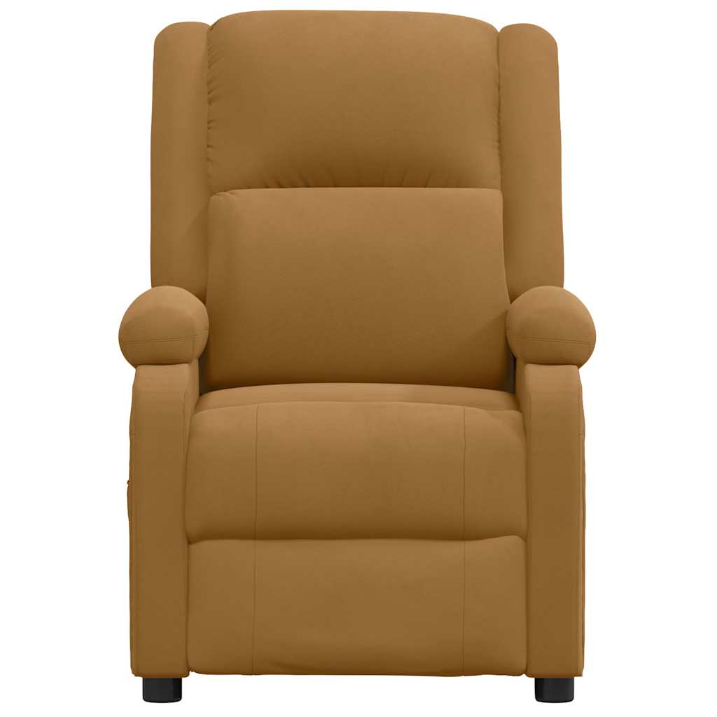 Fotoliu de masaj electric, maro, catifea GartenMobel Dekor