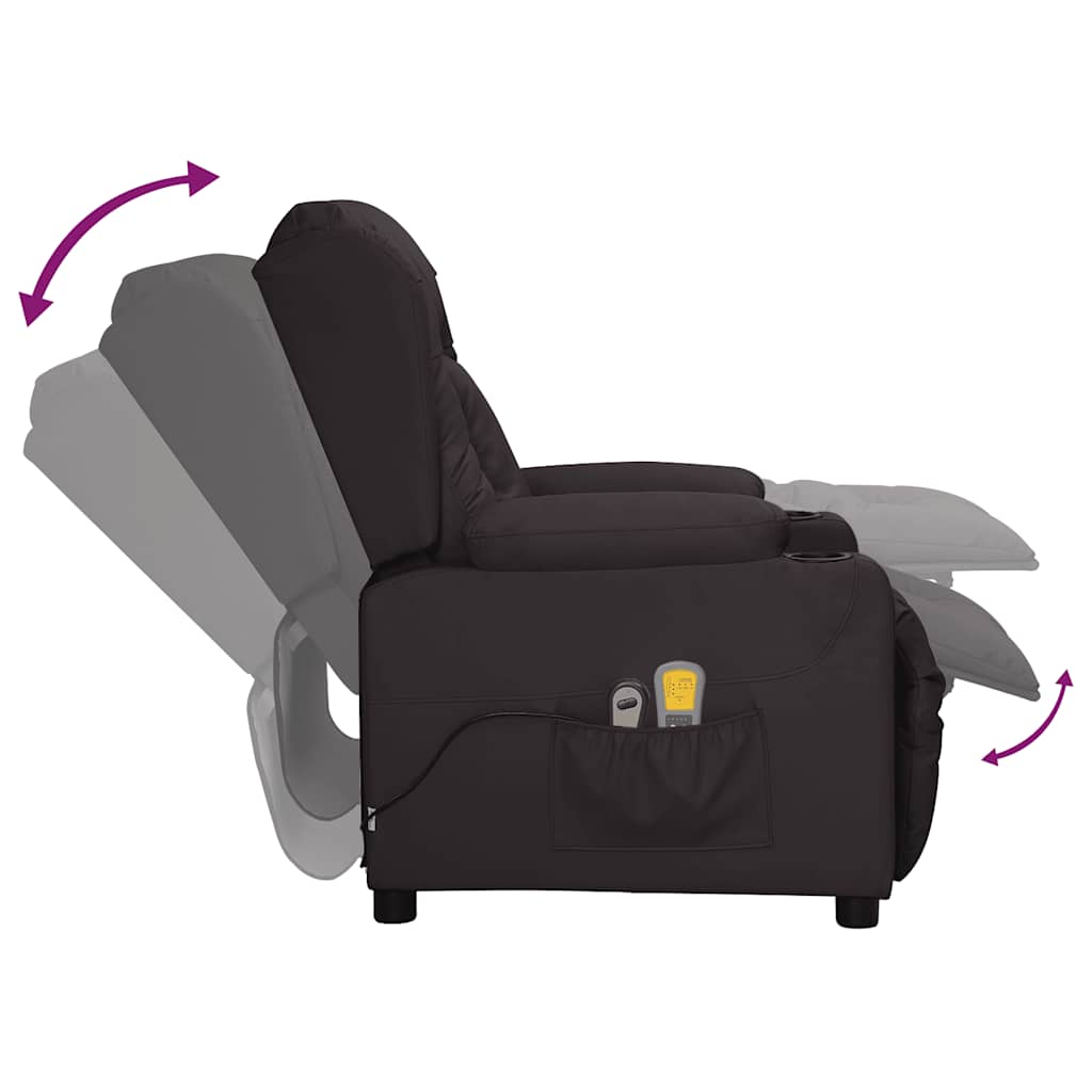 Fotoliu de masaj electric, negru, piele ecologică GartenMobel Dekor