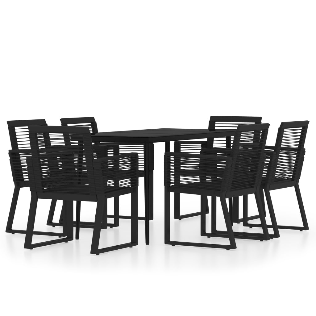 Set de mobilier pentru grădină, 7 piese, negru GartenMobel Dekor
