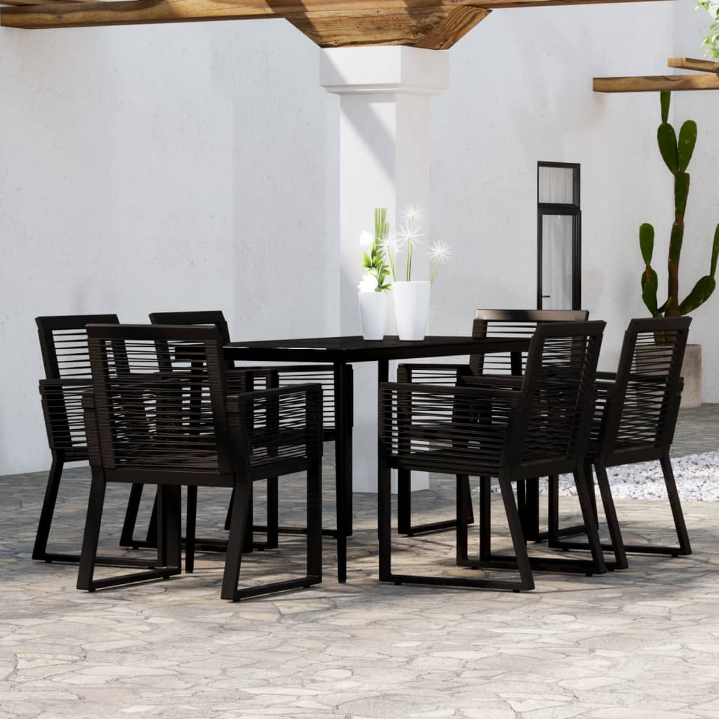 Set de mobilier pentru grădină, 7 piese, negru GartenMobel Dekor