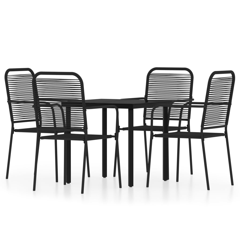 Set de servit masa pentru grădină, 5 piese, negru GartenMobel Dekor