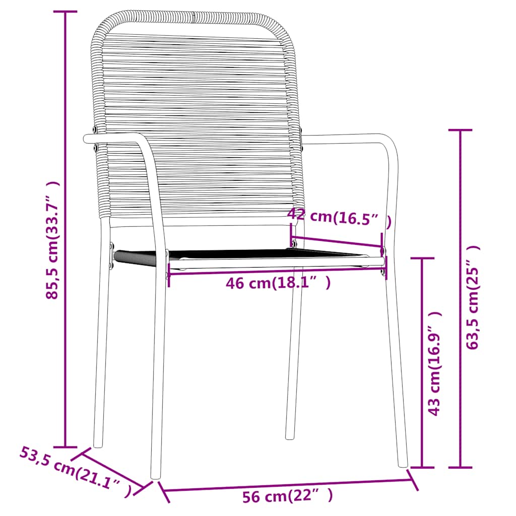 Set de servit masa pentru grădină, 7 piese, negru GartenMobel Dekor
