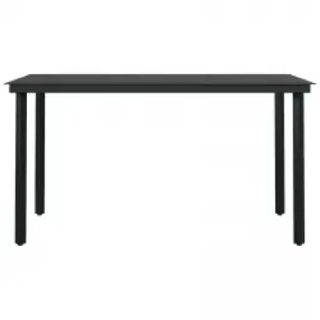 Set de masă pentru grădină, 7 piese, cu perne, negru GartenMobel Dekor