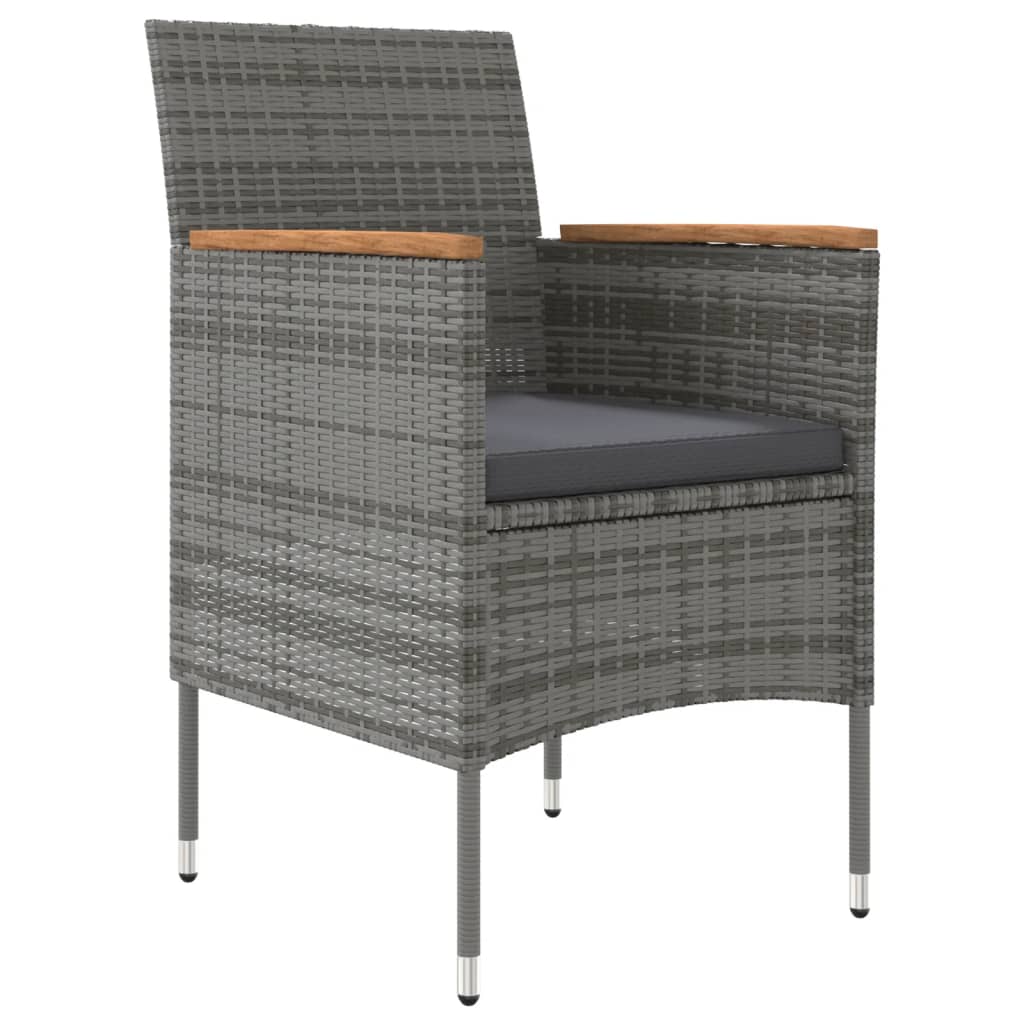 Set de servit masa pentru grădină, 5 piese, gri și negru GartenMobel Dekor