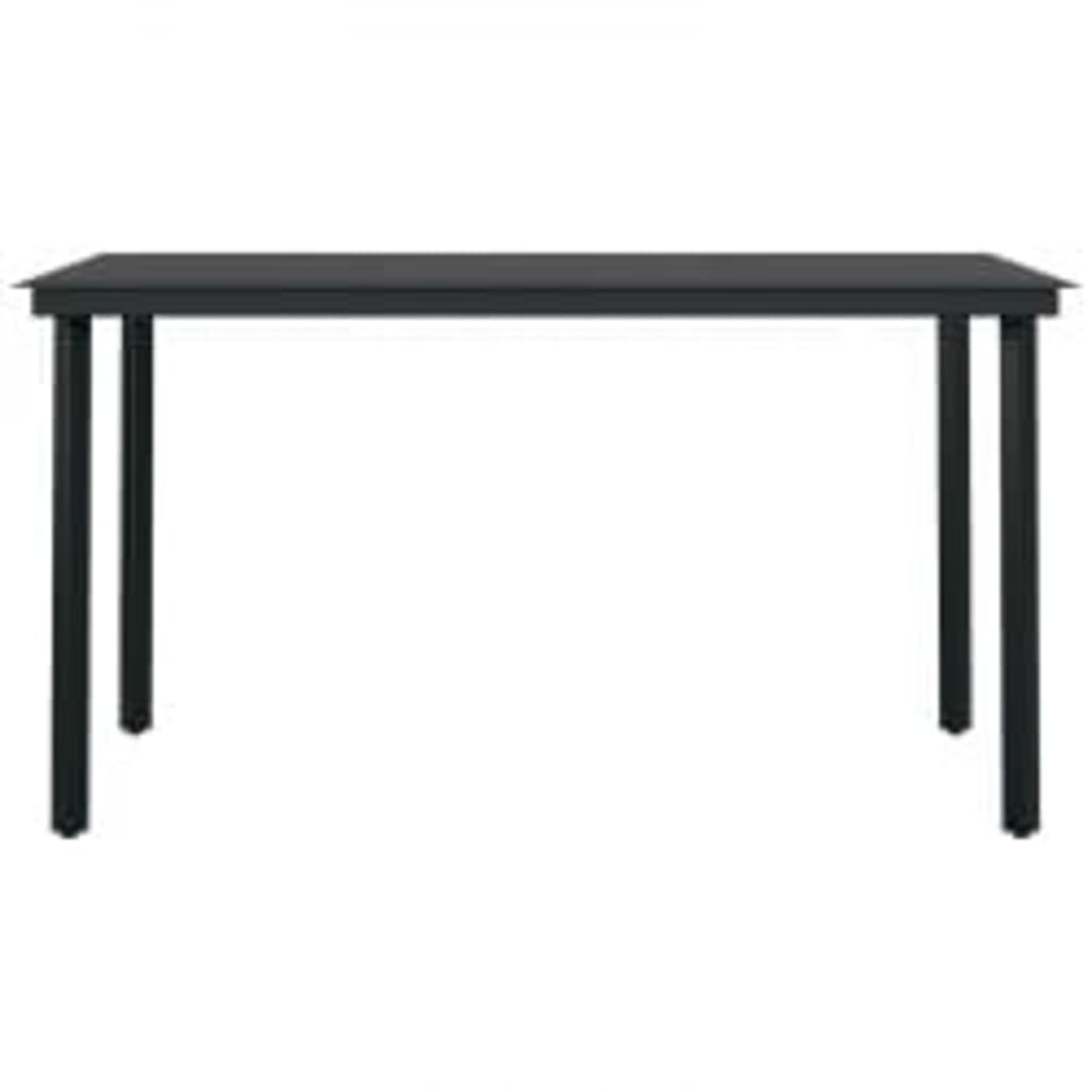 Set de servit masa pentru grădină, 5 piese, gri și negru GartenMobel Dekor