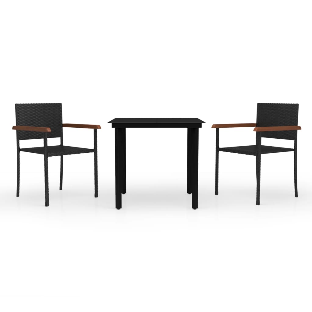 Set mobilier de grădină, 3 piese, negru GartenMobel Dekor