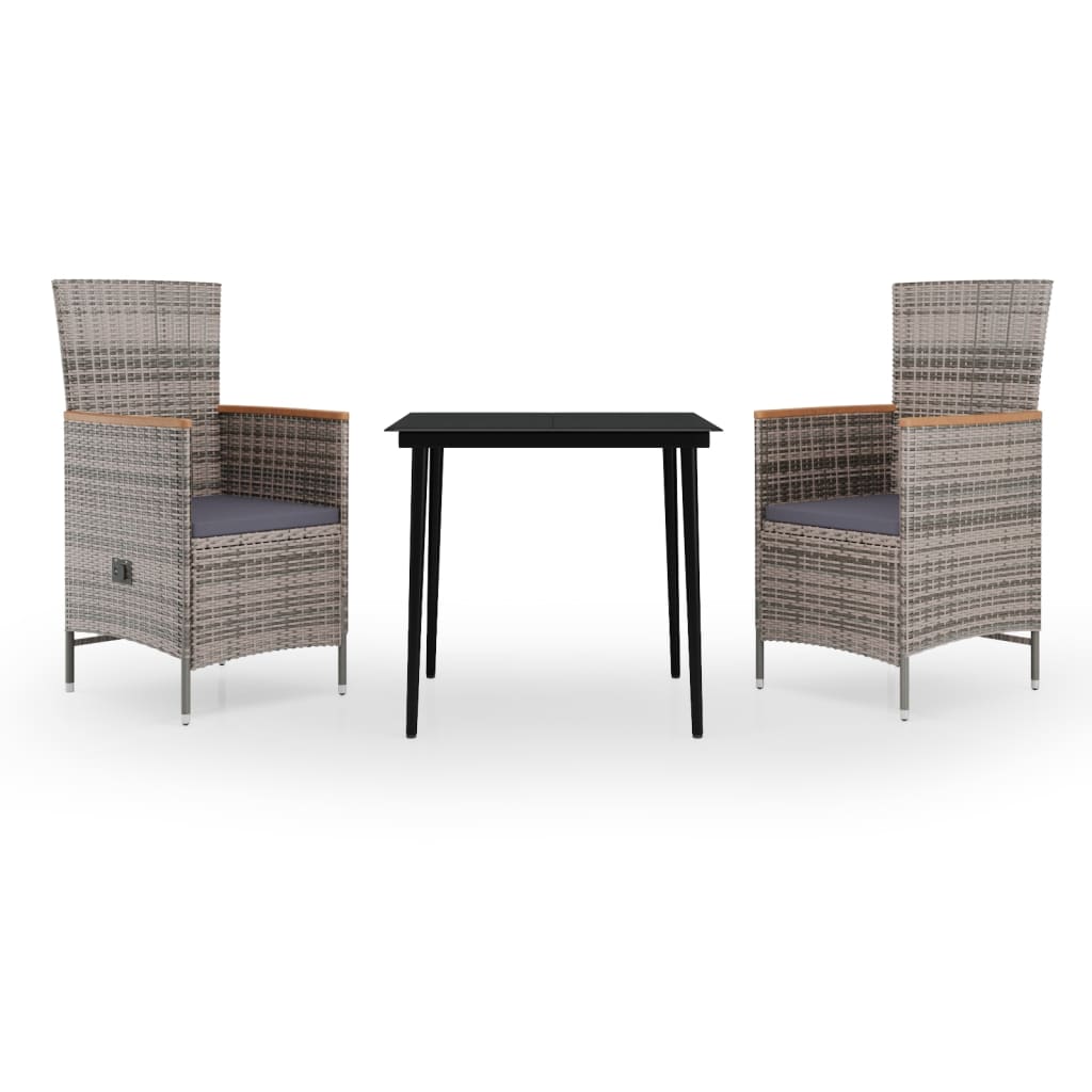 Set mobilier pentru grădină, cu perne, 3 piese, gri GartenMobel Dekor