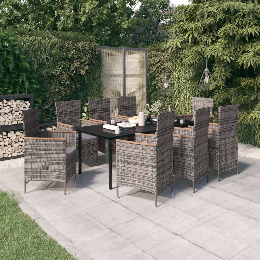 Set mobilier pentru grădină, cu perne, 9 piese, gri GartenMobel Dekor