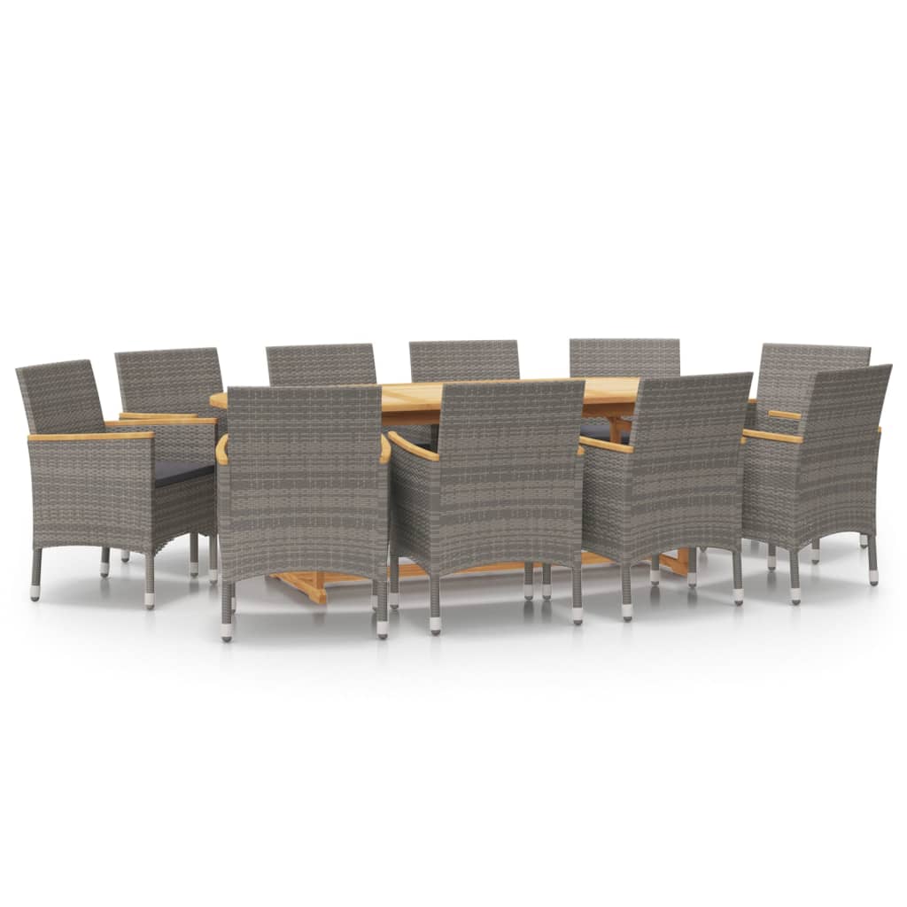 Set mobilier de grădină cu perne, 11 piese, gri GartenMobel Dekor