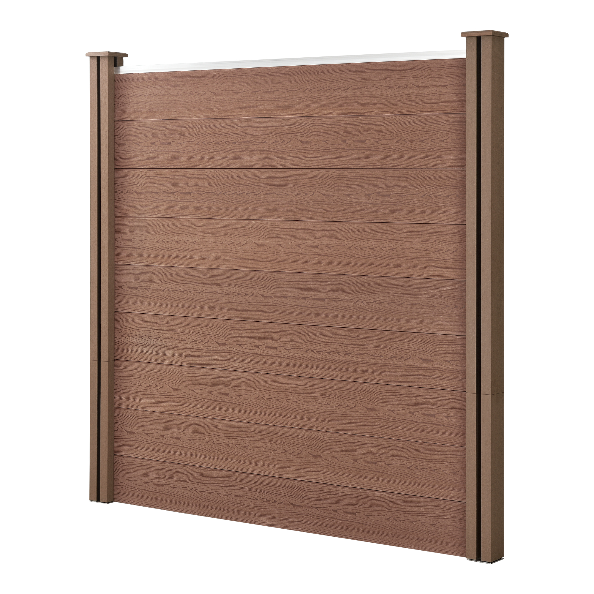 Gard WPC maro cu element inclinat pentru gradina 183x799 cm