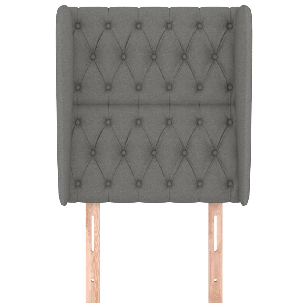 Tăblie de pat cu aripioare gri închis 83x23x118/128 cm textil GartenMobel Dekor