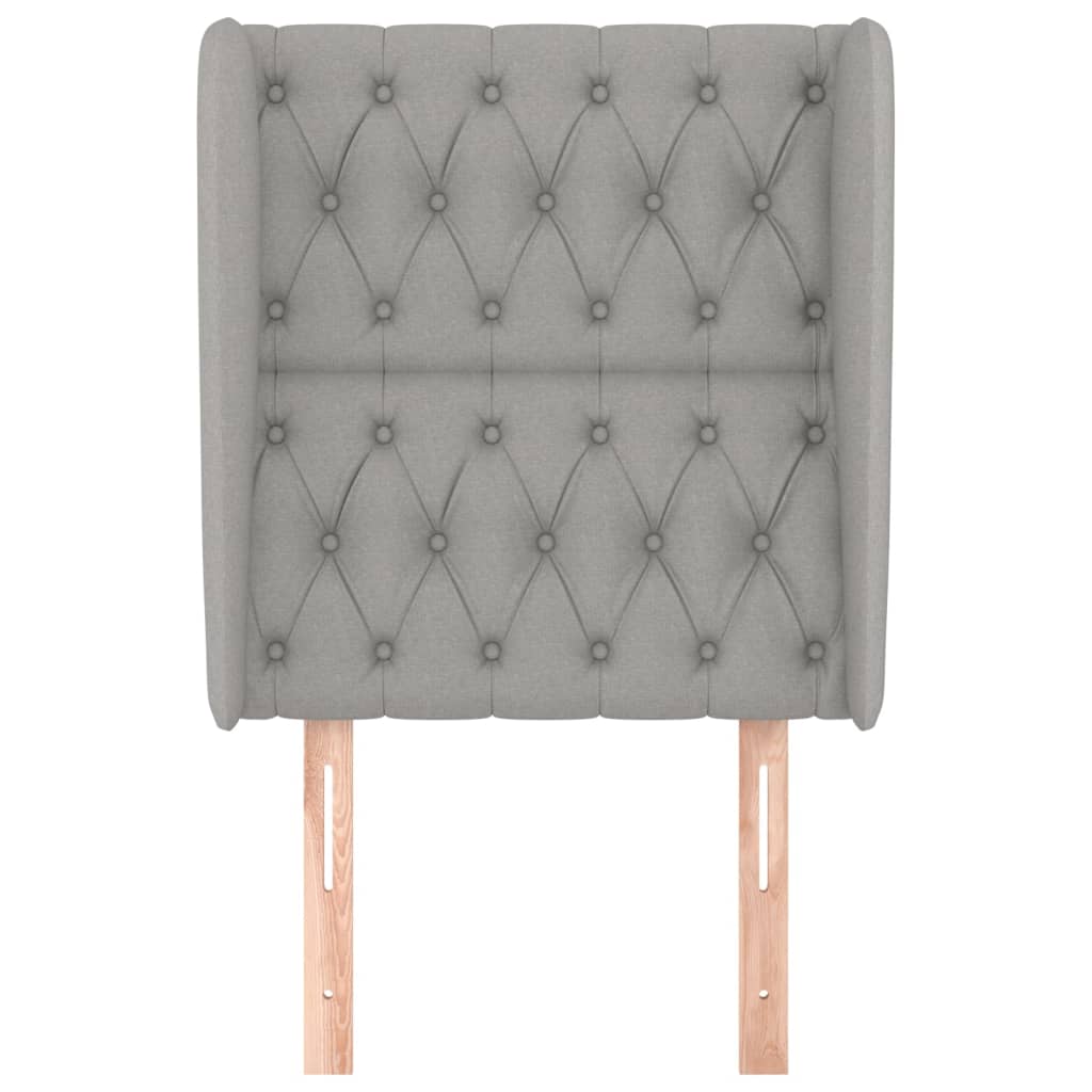 Tăblie de pat cu aripioare gri deschis 83x23x118/128 cm textil GartenMobel Dekor