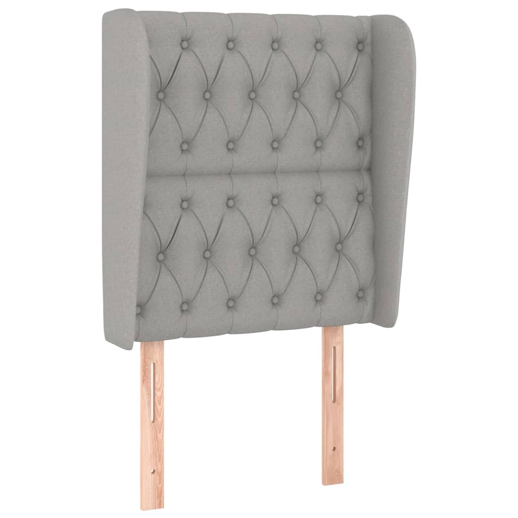 Tăblie de pat cu aripioare gri deschis 83x23x118/128 cm textil GartenMobel Dekor