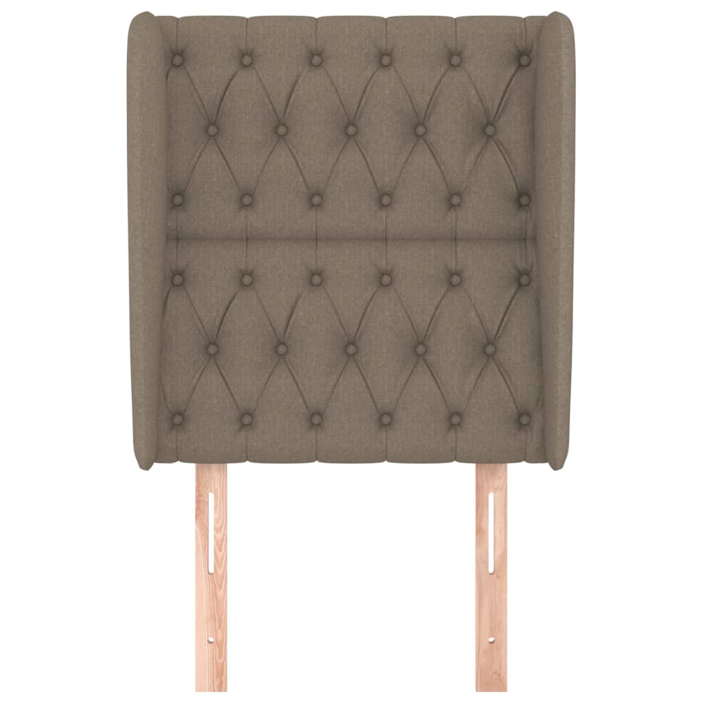 Tăblie de pat cu aripioare gri taupe 83x23x118/128 cm textil GartenMobel Dekor