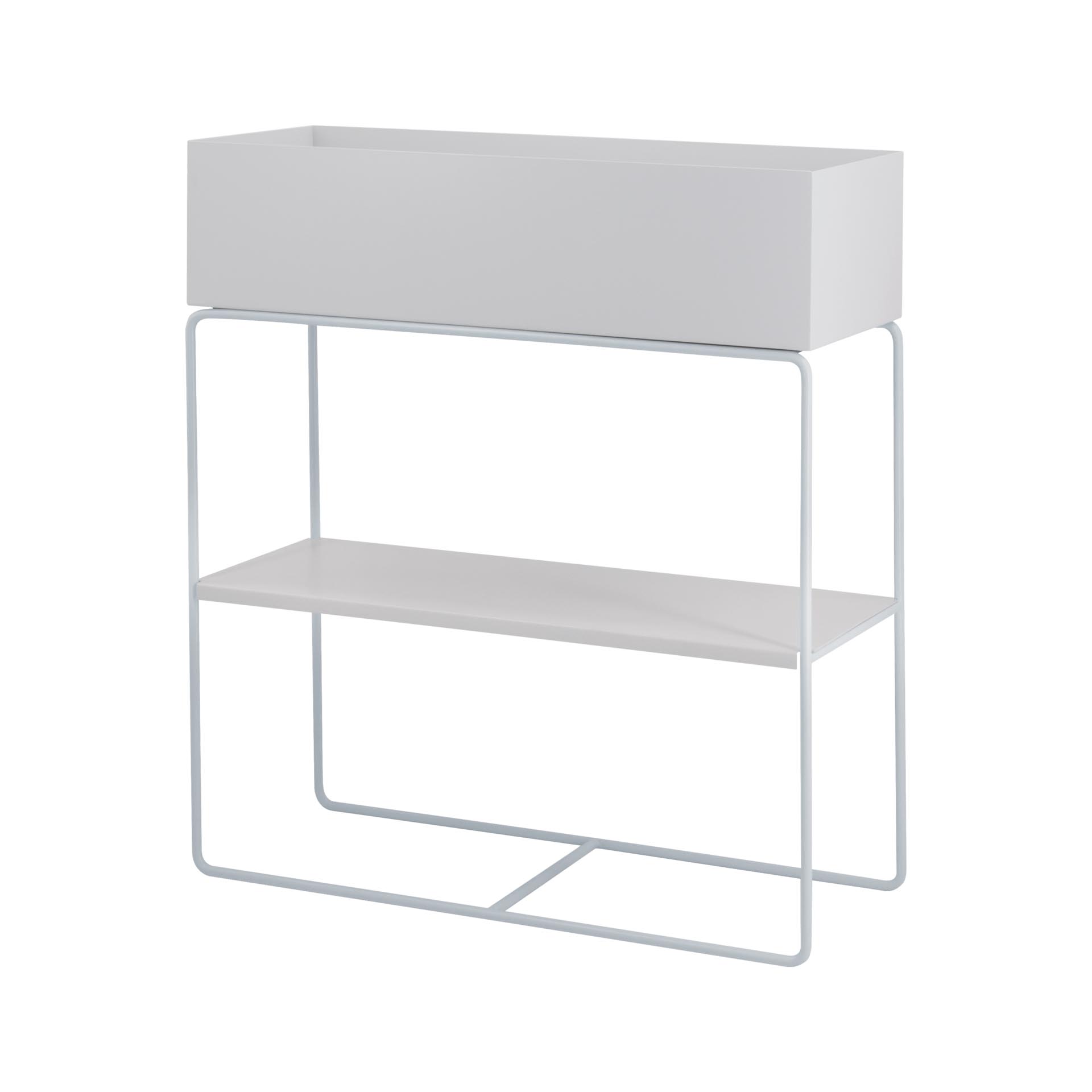 Consolă metalică gri deschis cu poliță detașabilă 71,5x65x24 cm