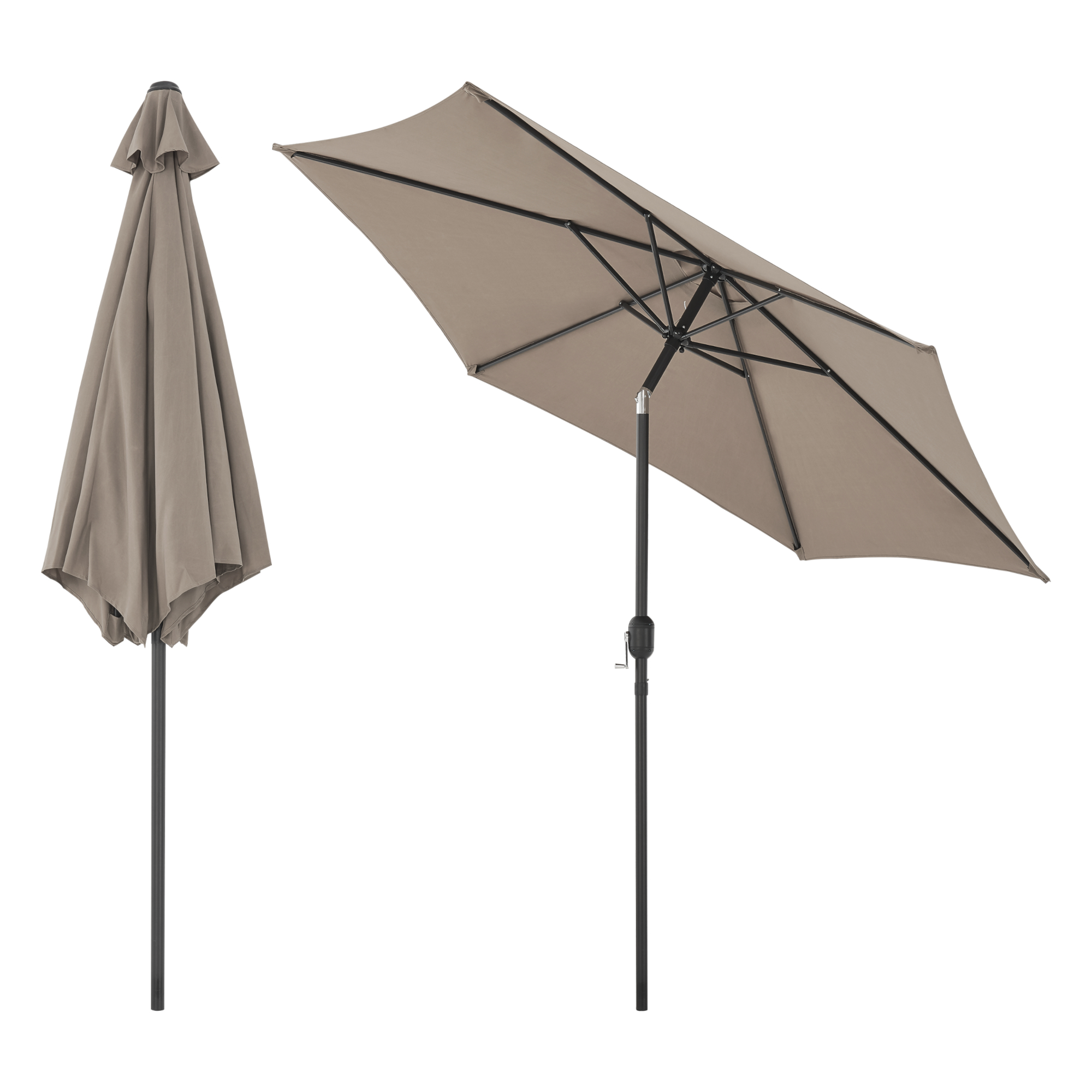 Umbrelă de grădină Altino cu articulație de înclinare, khaki, 270 cm