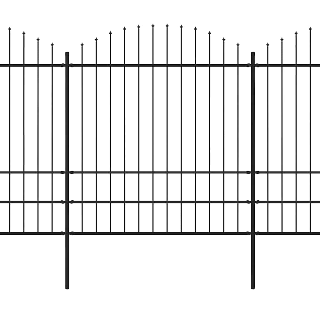 Gard de grădină cu vârf tip suliță din oțel 1070x200 cm, negru GartenMobel Dekor