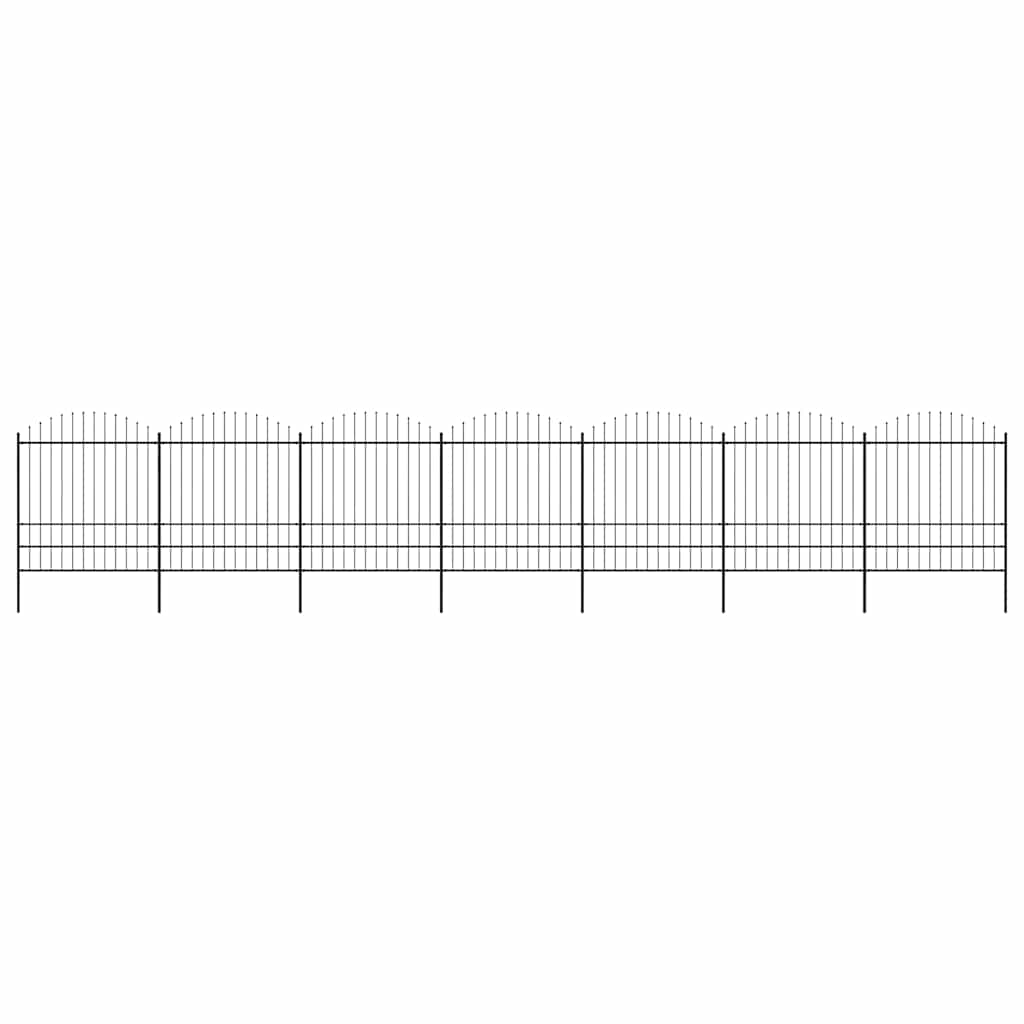Gard de grădină cu vârf tip suliță din oțel 1248x200 cm, negru GartenMobel Dekor