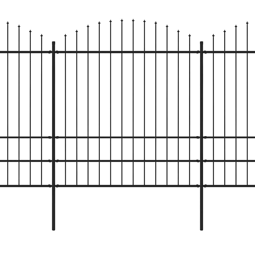 Gard de grădină cu vârf tip suliță din oțel 1248x200 cm, negru GartenMobel Dekor
