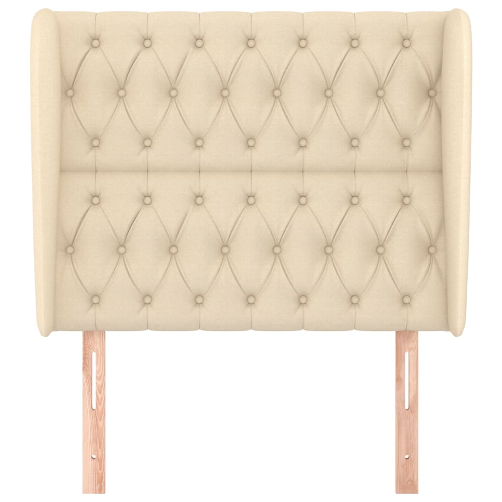 Tăblie de pat cu aripioare, crem, 93x23x118/128 cm, țesătură GartenMobel Dekor