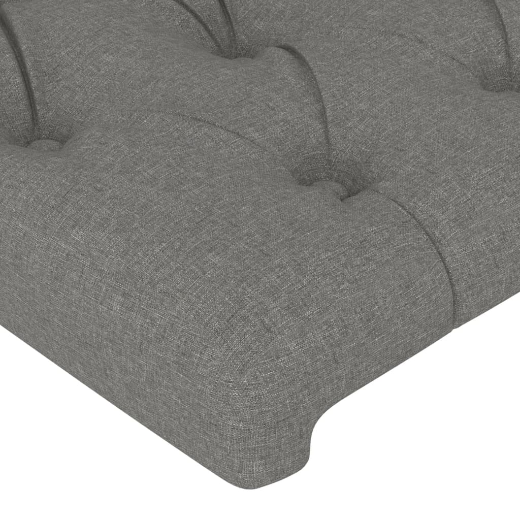 Tăblie de pat cu aripioare gri închis 163x23x118/128 cm textil GartenMobel Dekor