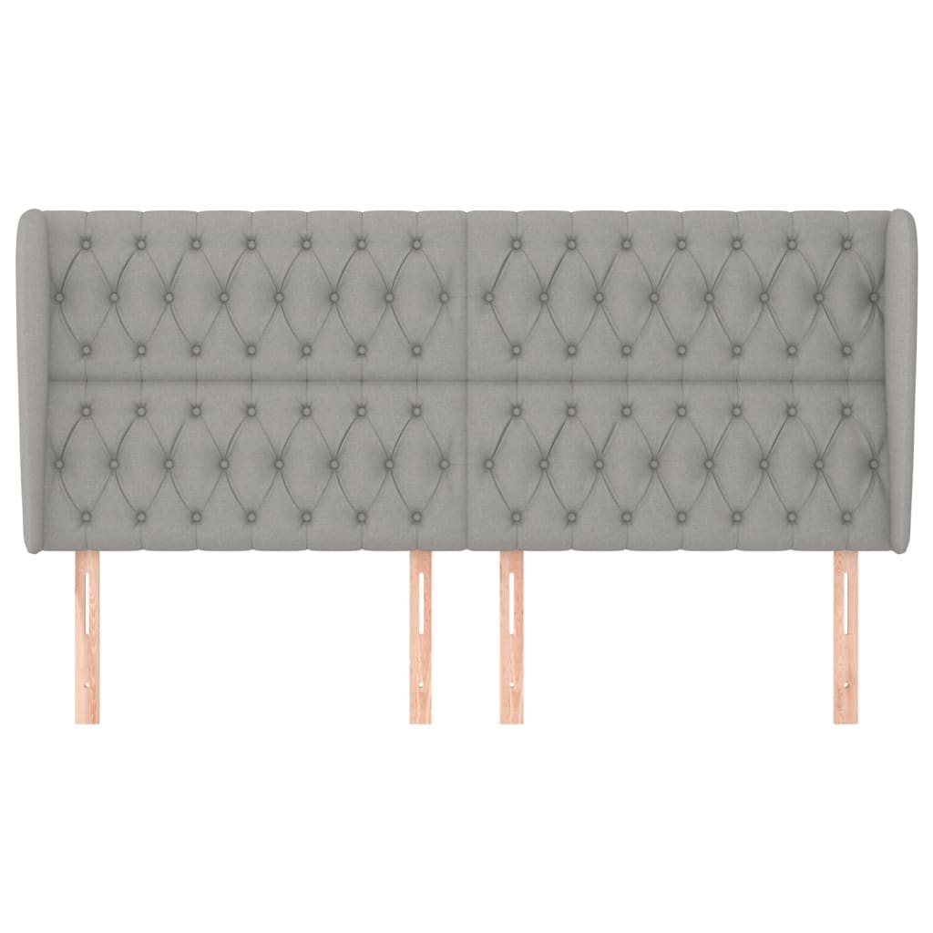 Tăblie de pat cu aripioare gri deschis 183x23x118/128 cm textil GartenMobel Dekor