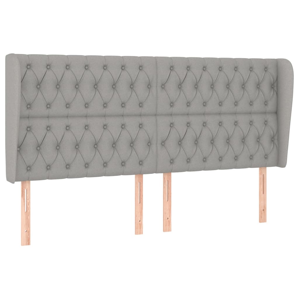 Tăblie de pat cu aripioare gri deschis 183x23x118/128 cm textil GartenMobel Dekor