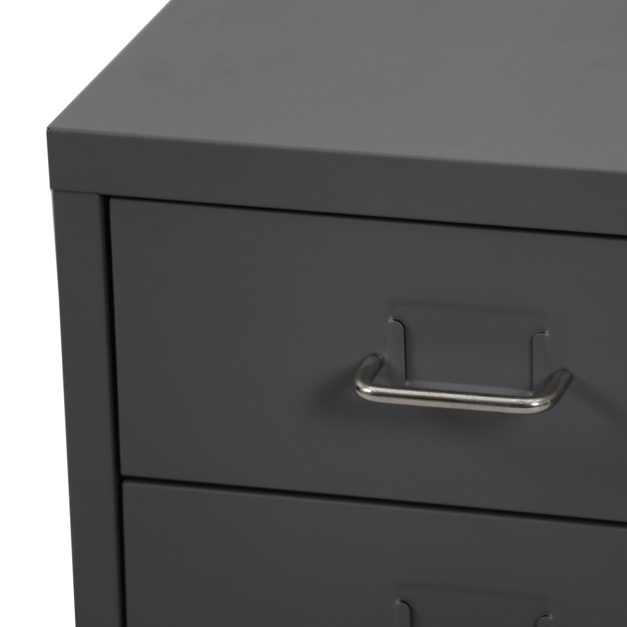 Dulap mobil cu 3 sertare din oțel gri pentru birou și home office