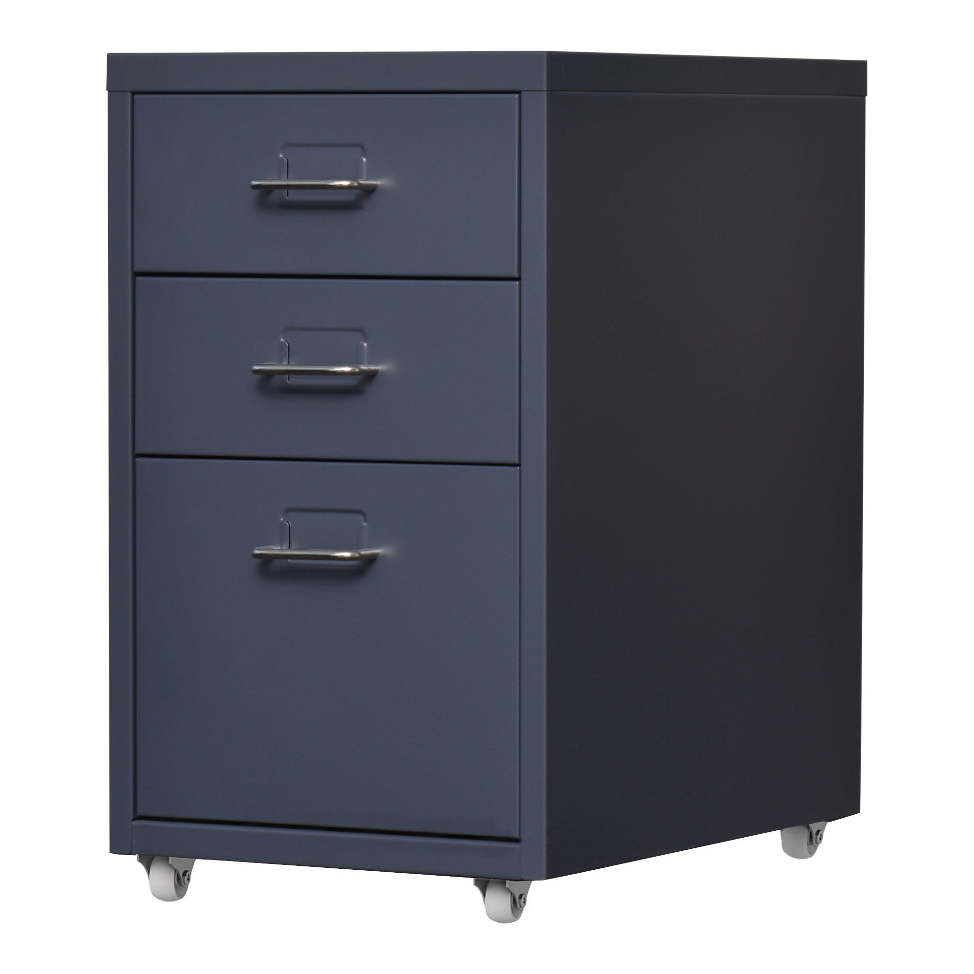 Dulap mobil cu 3 sertare din oțel gri pentru birou și home office