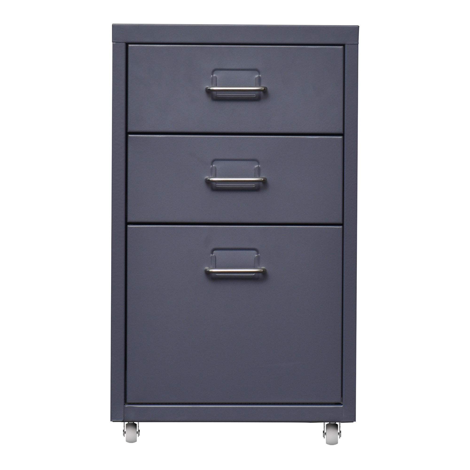 Dulap mobil cu 3 sertare din oțel gri pentru birou și home office